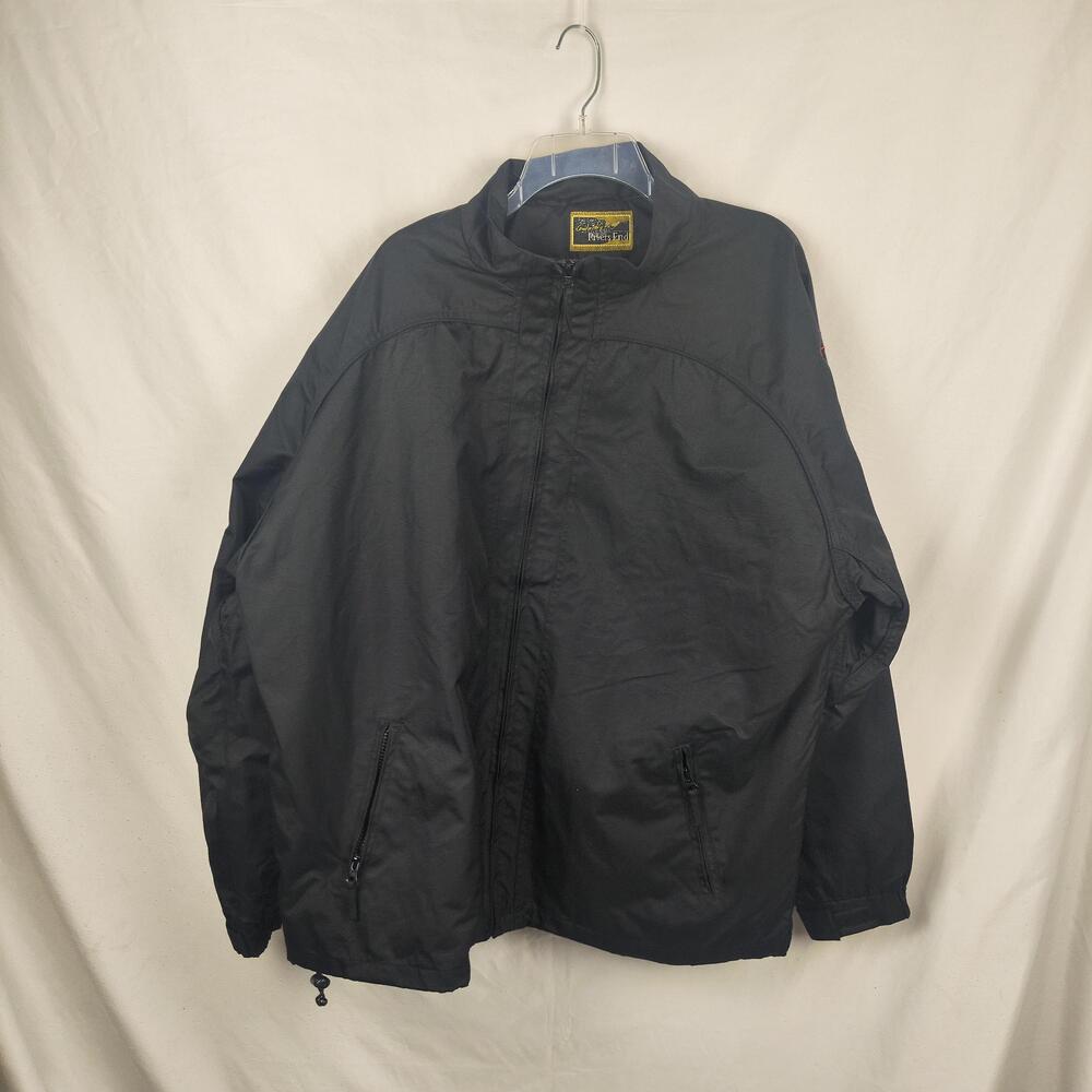 Rivers End Jacket Mens XL Black Nylon Windbreaker Full Zip Gothika Logo
